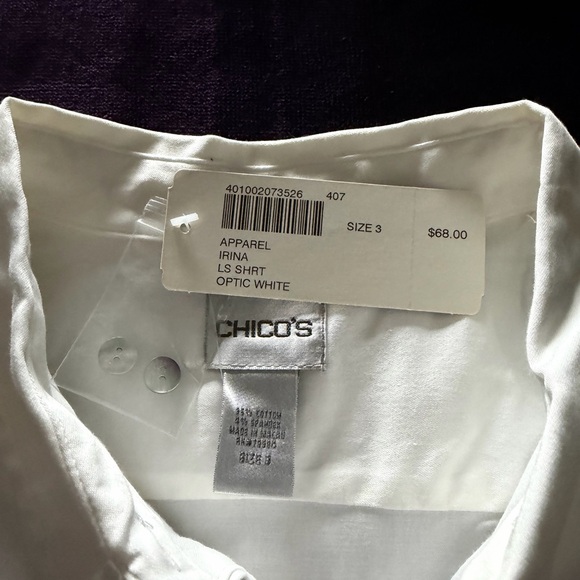 Chico's White Button-Down Blouse - Picture 3 of 6